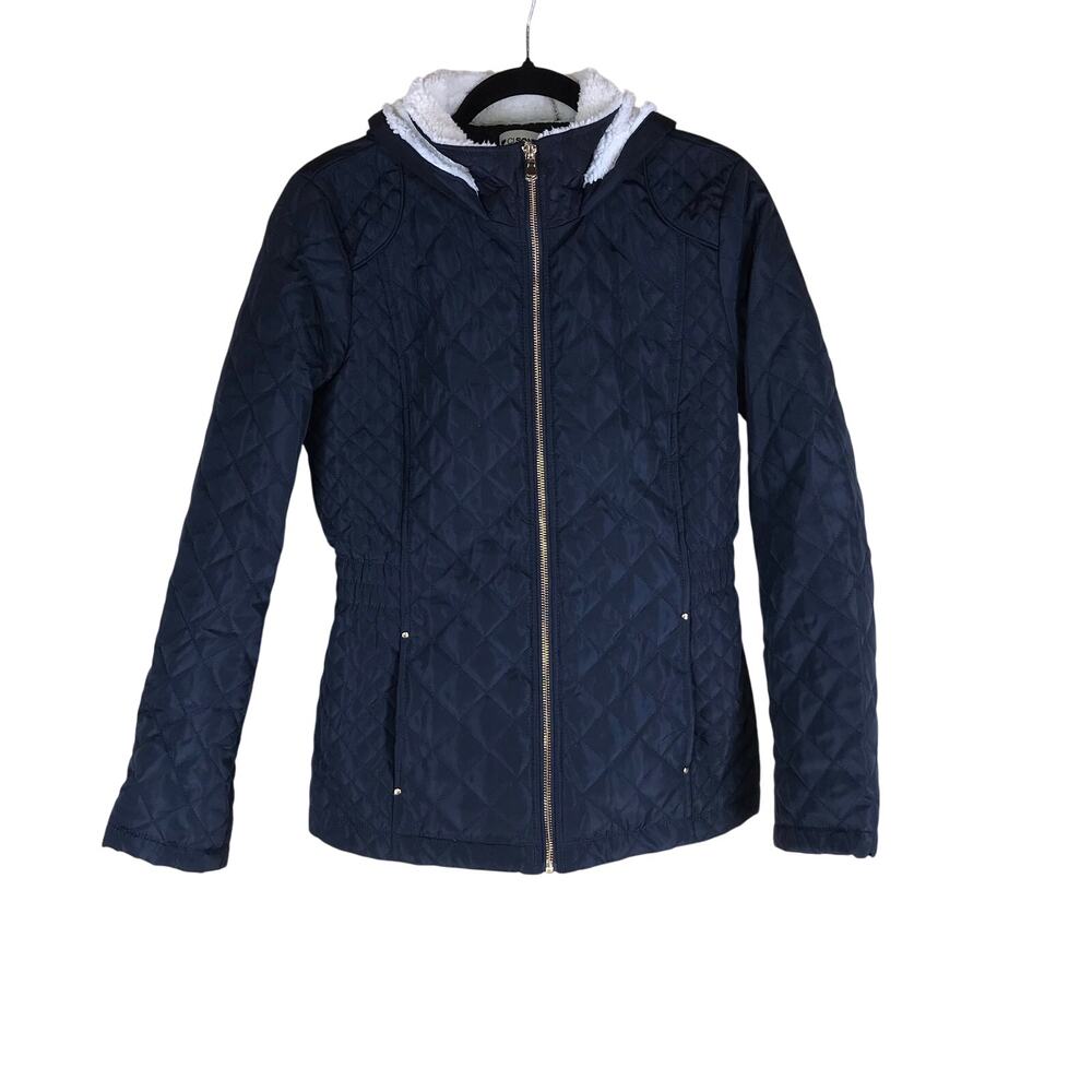 CiSono Los Angeles Jacket Women’s Medium Navy Blue Quilted Fleece Lined Hooded